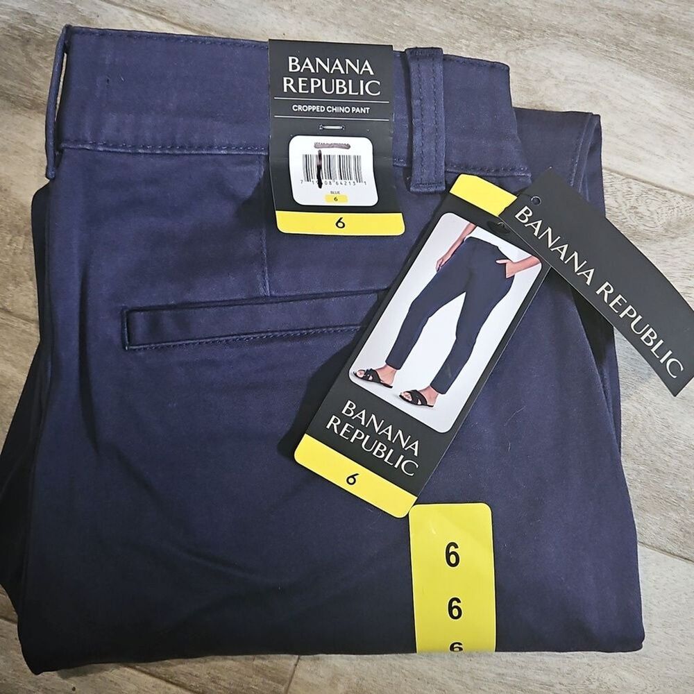 Banana Republic Women's Cropped Chino Pants Blue 6